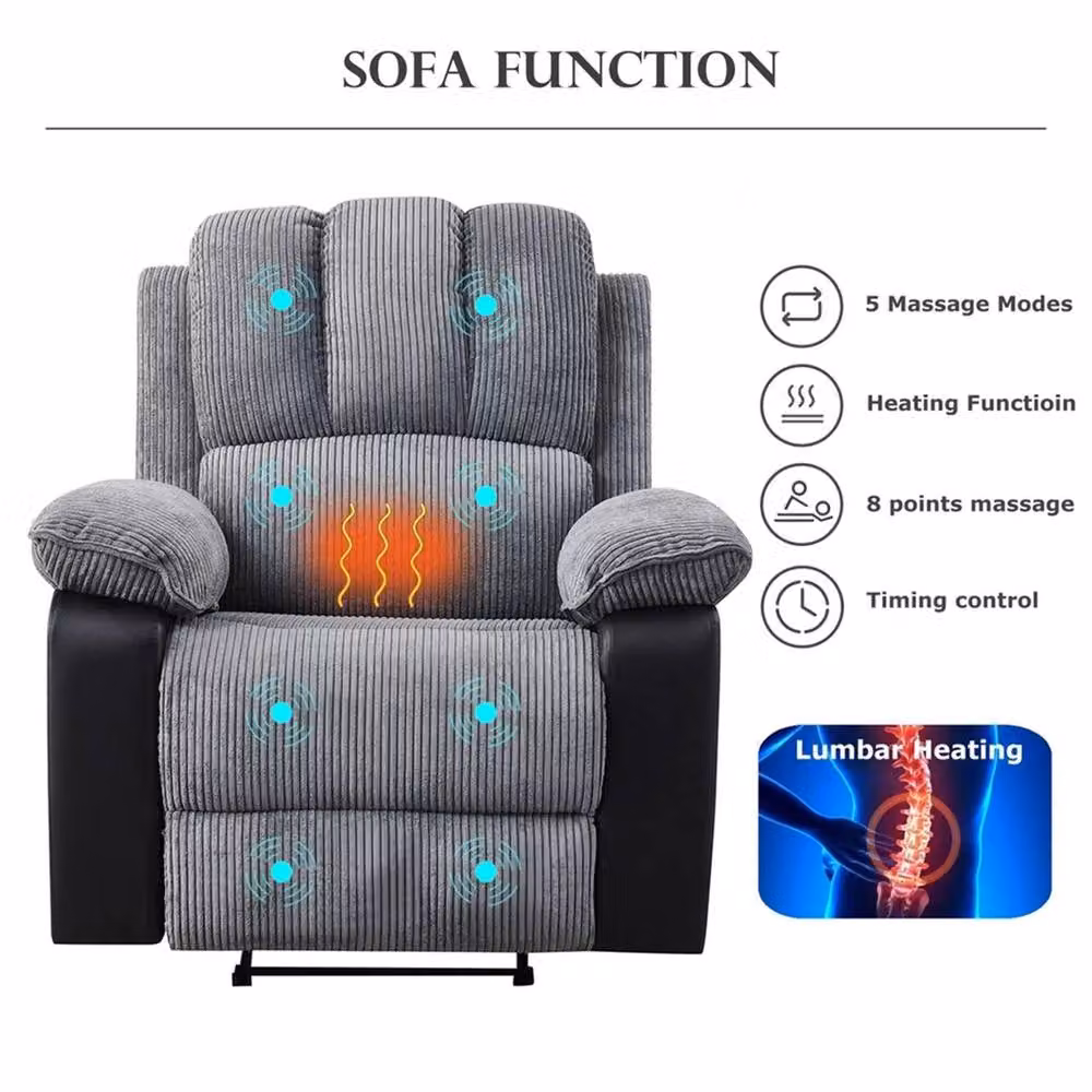FORGEVIO Modern 1 Seater Electric Recliner Sofa Armchair in Grey – 4