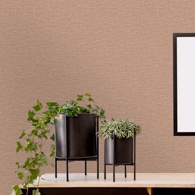 Grandeco Telma Slubbed Textile Textured Luxury Wallpaper in Pink