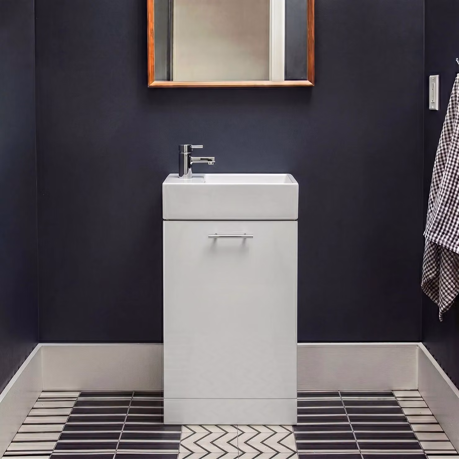 Balterley Gloss White 1 Door Modern Cloakroom Vanity Basin Unit, Width: 48 cm – 3