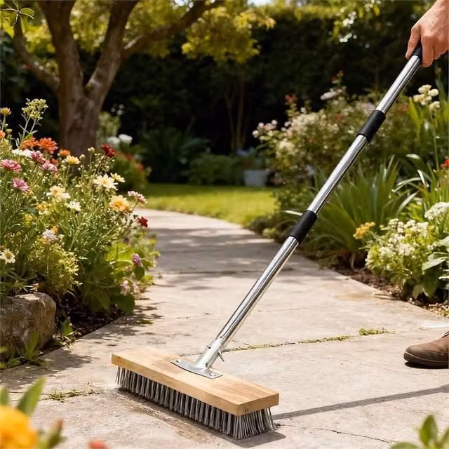 Nordara Heavy Duty Garden Broom with Multicolour Stainless Steel Metal Wire Stiff Brush – 1