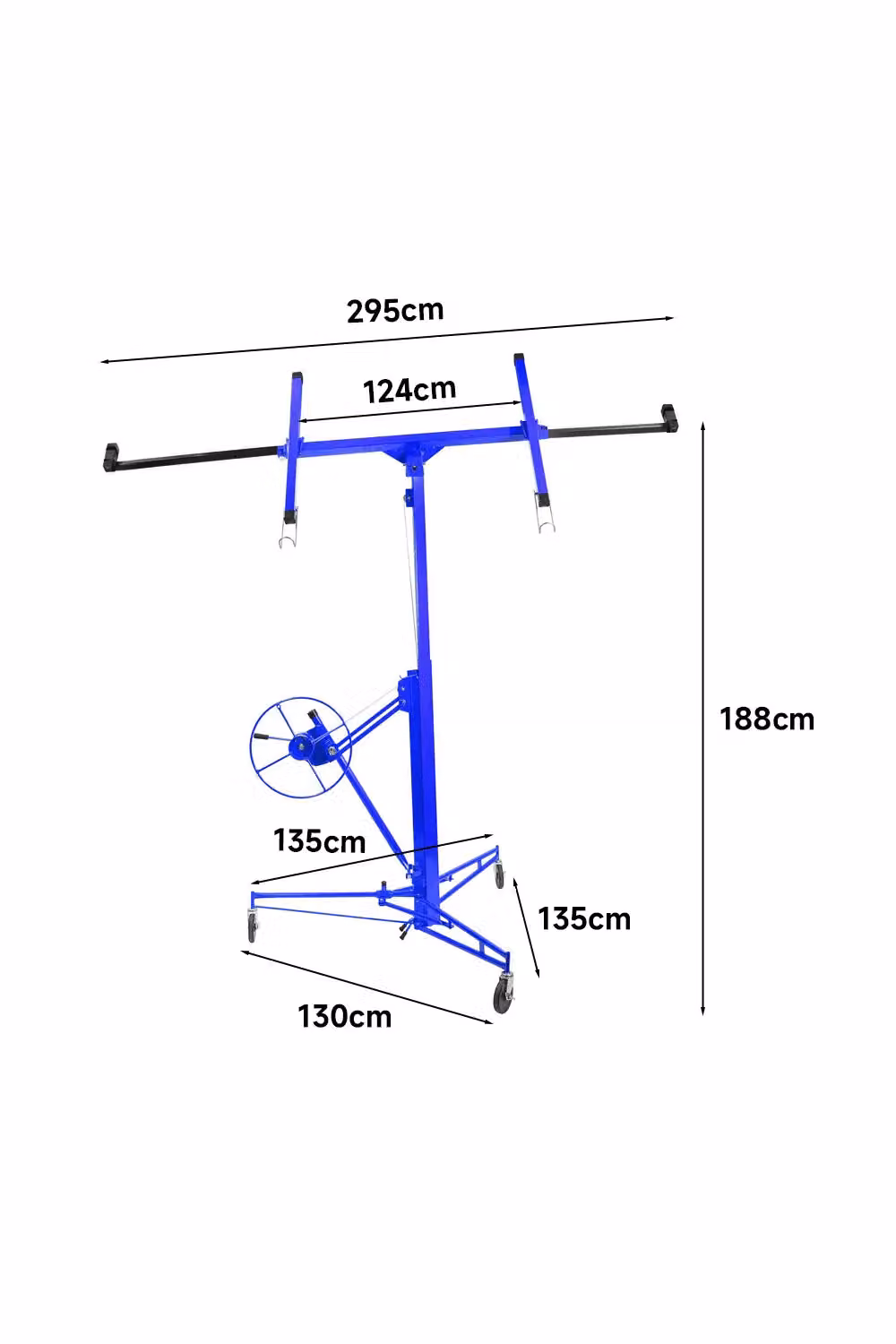 Living and Home 16ft Rolling Drywall Lifter Panel Hoist Jack Tool in Blue Steel – 2
