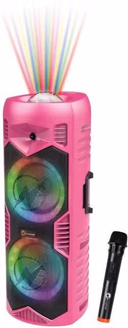 N-GEAR Bluetooth Speaker Karaoke Set with Microphone in Pink
