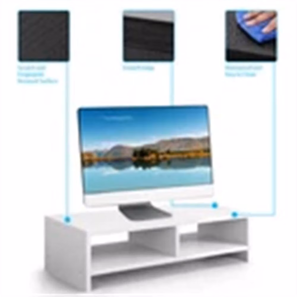 Nordara White Wood Computer Desktop Monitor Stand, Width: 100 cm – 2
