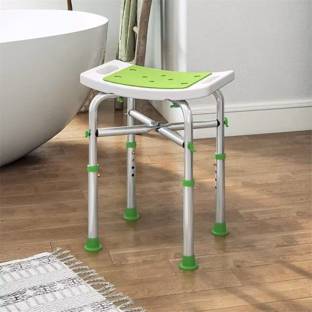 EONLION Adjustable Green Shower Chair and Stool for Seniors – 1