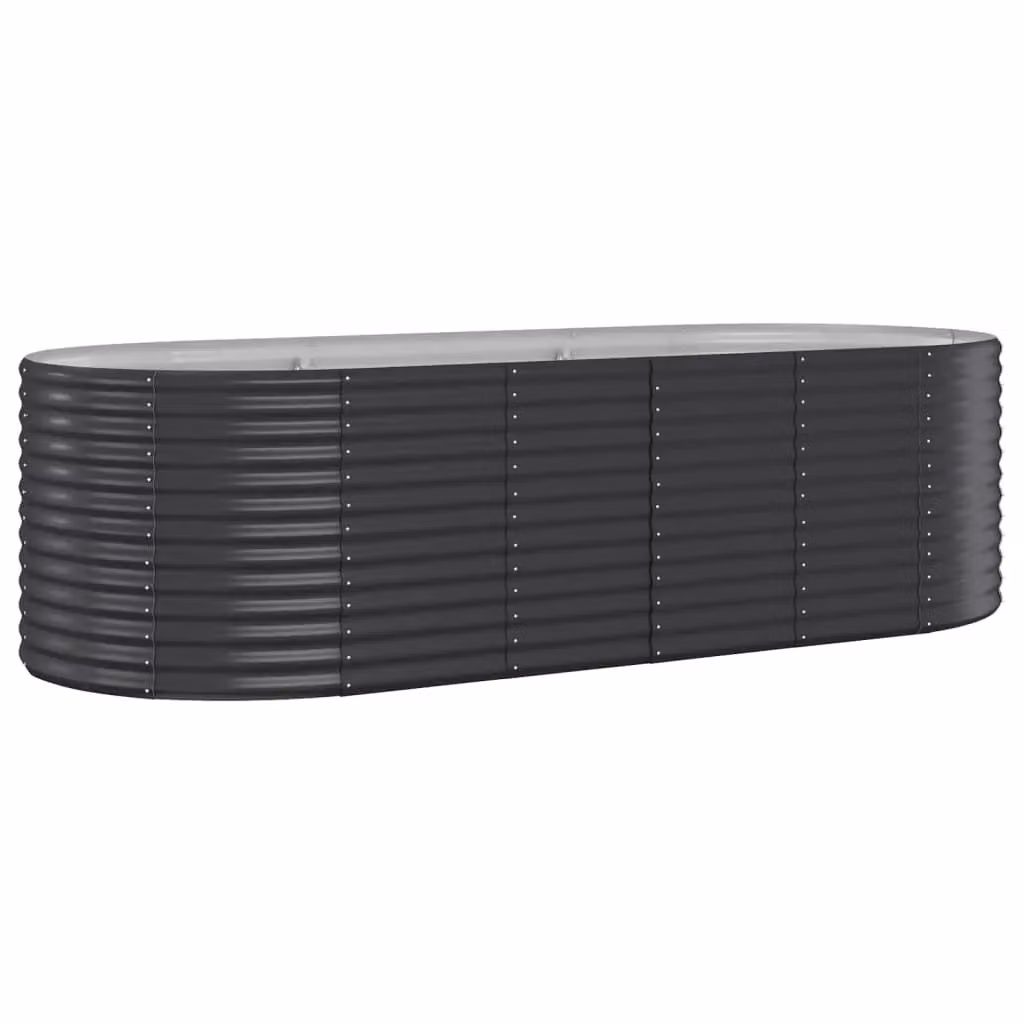 Berkfield Home Garden Powder-coated Steel Raised Bed in Anthracite Black, W/D/H: 249 x 100 x 68 cm – 2