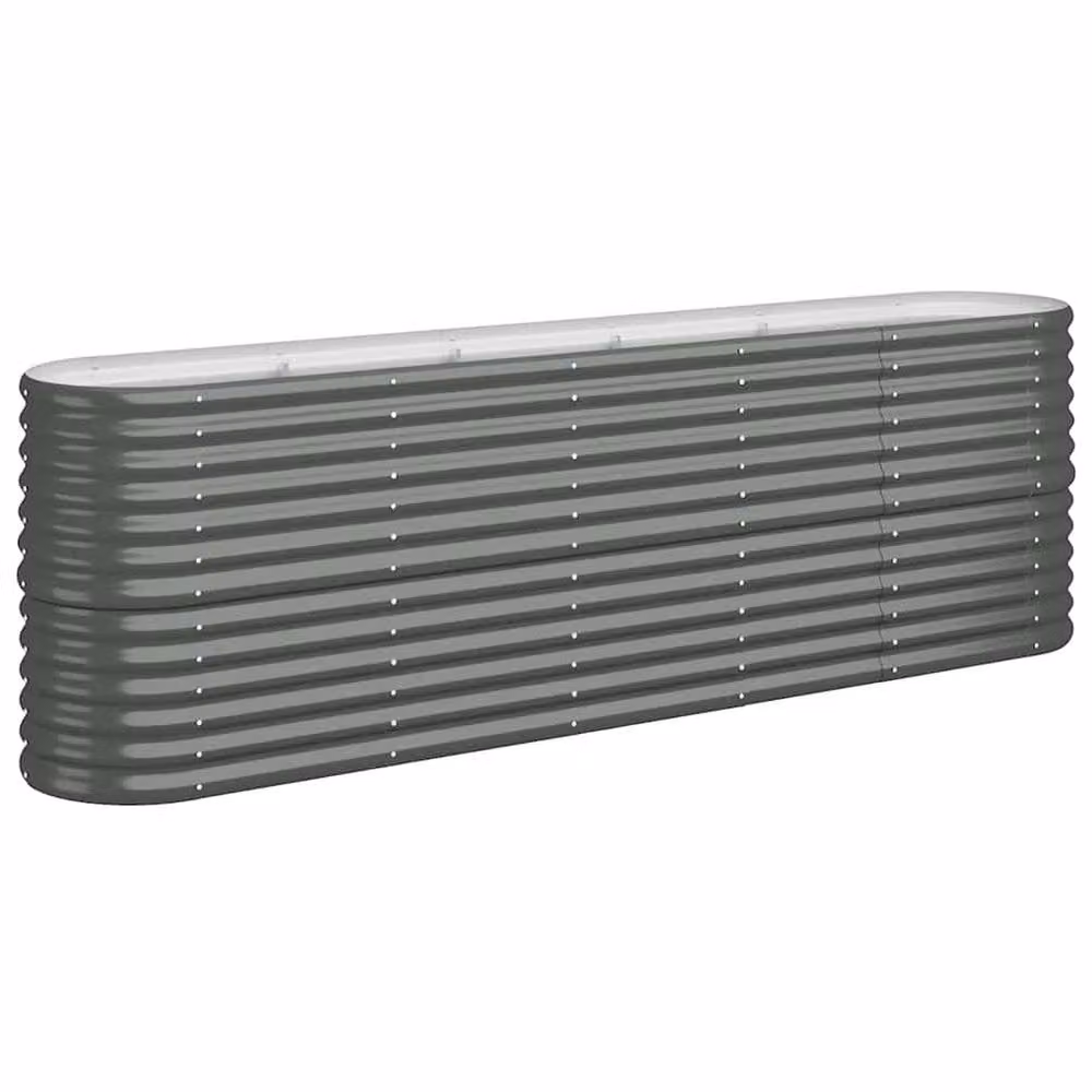 Berkfield Home Garden Raised Bed in Powder-coated Anthracite Steel, W/D/H: 224 x 40 x 68 cm – 2