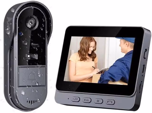 Kelvenix Wireless Smart Video Doorbell Security, Black, W/H: 520 x 52 mm