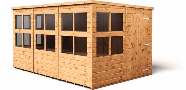 Empire Sheds Brown Pent Potting Shed with Single Door and Windows