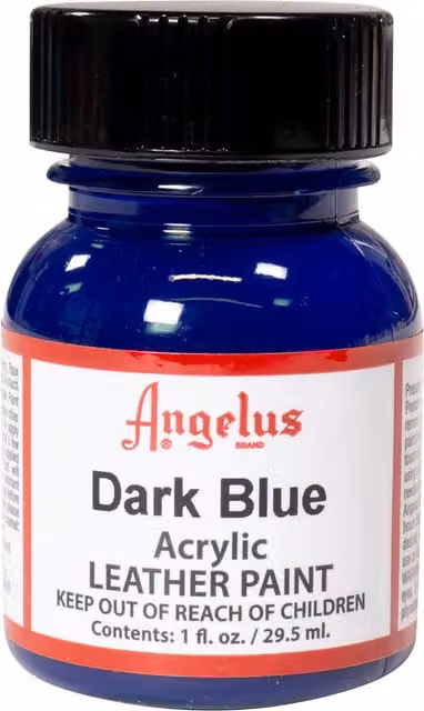 Angelus Acrylic Leather Paint in Dark Blue, 1oz
