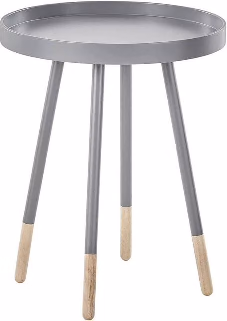 SPETLEK Round Tray Top Coffee Table with Spindle Legs in Grey – 1