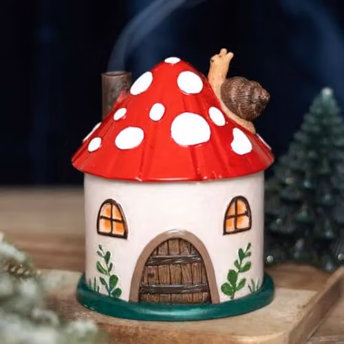KDMD Mushroom House Resin Incense Cone Burner in Multicolour – 2