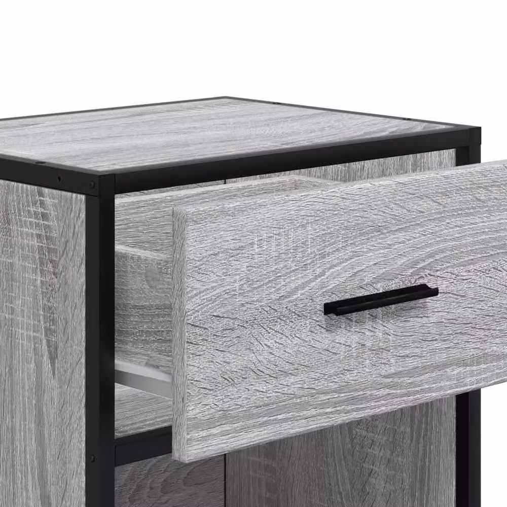 Berkfield Home Decorative Bedside Cabinet in Grey Sonoma, W/D/H: 40 x 31 x 50 cm – 5