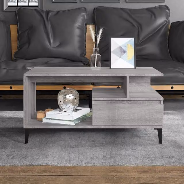 Berkfield Home Grey Sonoma Coffee Table with Lift Mechanism, W: 90 cm, D: 49 cm, H: 45 cm – 1