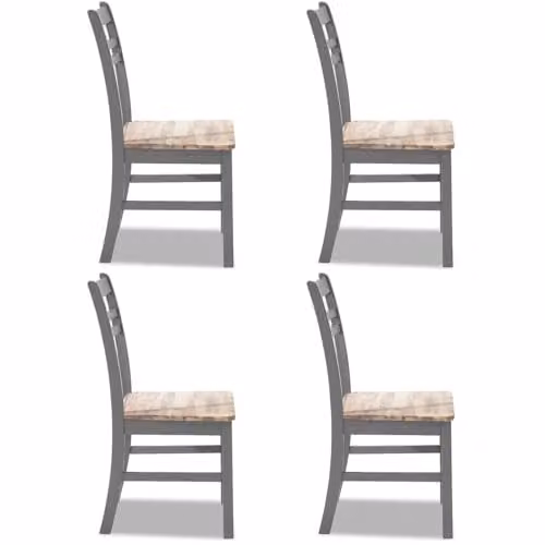 Statement Furniture Florence Country Style Wooden Dining Chairs Set of 4 in Grey