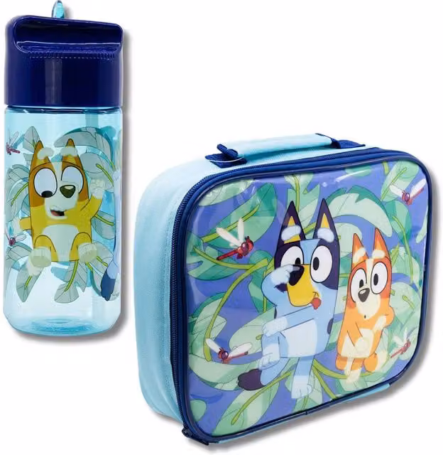 Bluey Kids Insulated Lunch Set with Water Bottle in Blue – 3