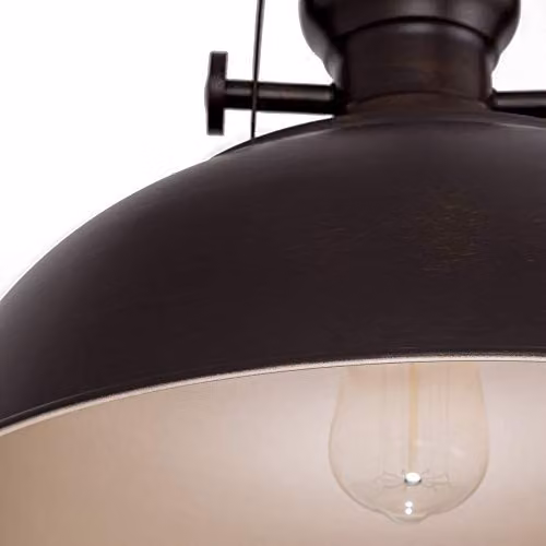 Netlighting Industrial Bronze and Gold Metal Alloy Dome Hanging Pendant Light with E27 Socket – 4