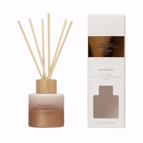 French Connection Ombre Collection Scented Reed Diffuser Trio Gift Set, Shimmering Lavender and Champagne Truffle, 100ml