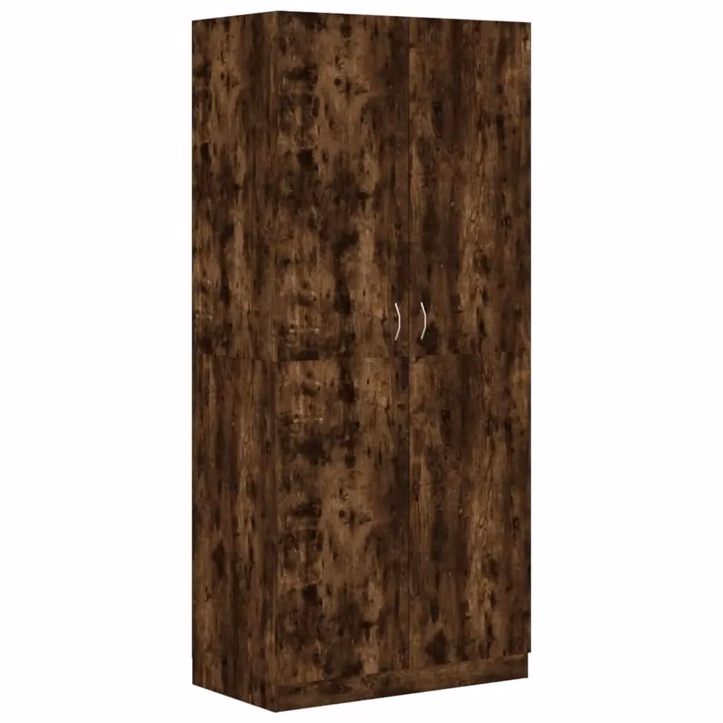 Berkfield Home Smoked Oak Wardrobe in Brown, W/D/H: 90 x 50 x 200 cm – 2