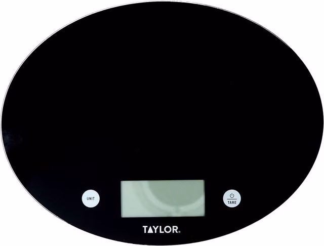 Taylor Digital Dual Kitchen Scale, 5kg / 5000ml, Black Glass