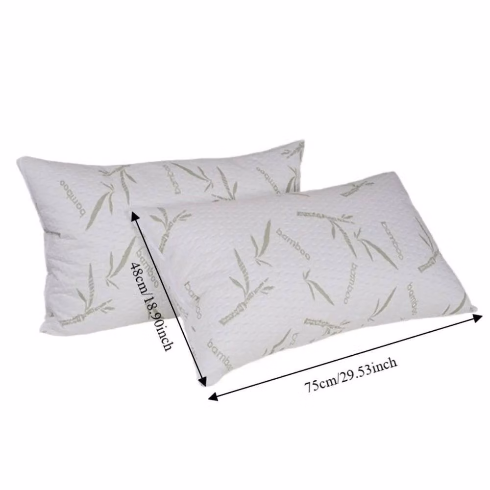 FLAVORA 2 Pack Bamboo Fiber Cooling and Breathable Mite Proof Pillow Protectors in White, Cot Size – 2