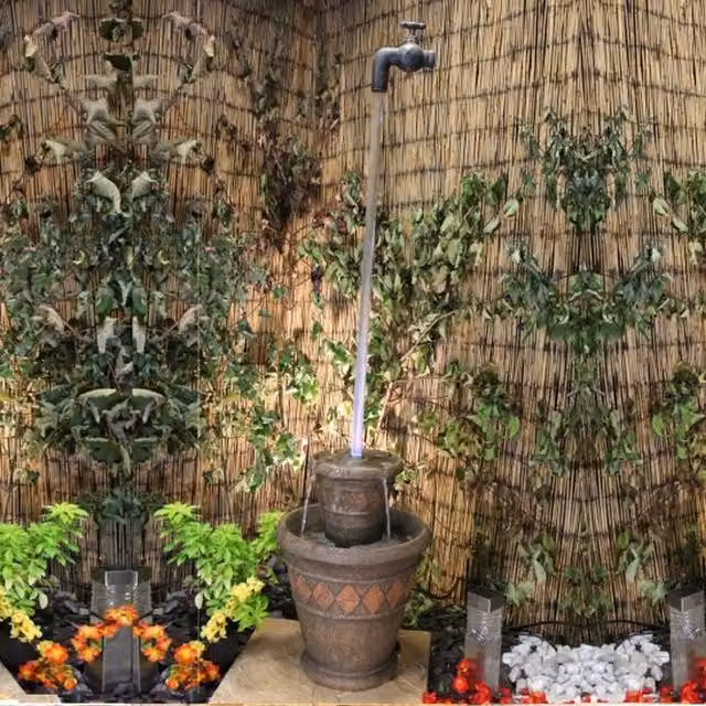 Tranquility Mystic Pots Traditional Grey Freestanding Mains Operated Fountain