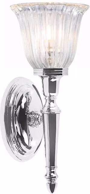 Netlighting Dryden Single Light Bathroom Wall Light in Polished Chrome and Grey with G9 Bulb Holder and IP44 Rating