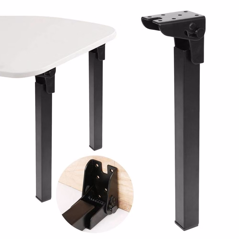 EONLION 4-Piece Set of Black Foldable Square Iron Table Legs – 2