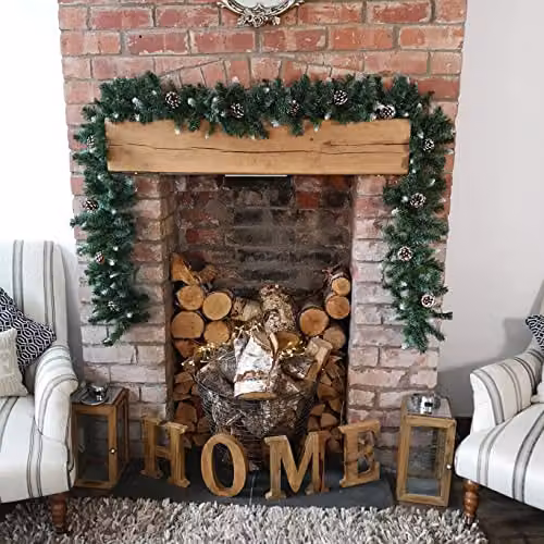 Samuel Alexander Snow King Fir Christmas Garland with Pine Cones, Green, W: 270 cm, D: 25 cm – 3