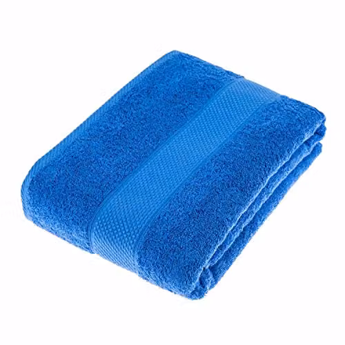 Homescapes Blue Turkish Cotton Bath Sheet, 500 GSM, Fluffy and Quick-Drying