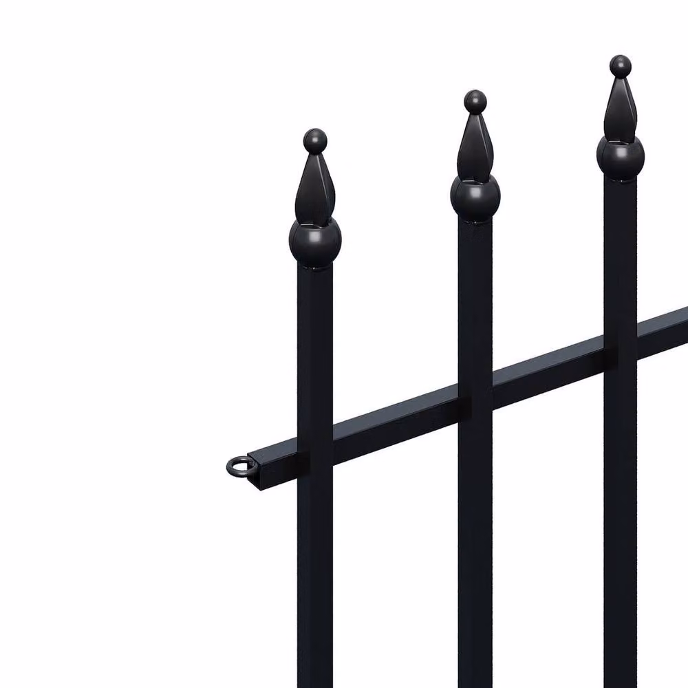 KORVIXA Black Powder-Coated Metal Decorative Garden Fencing Panel – 2