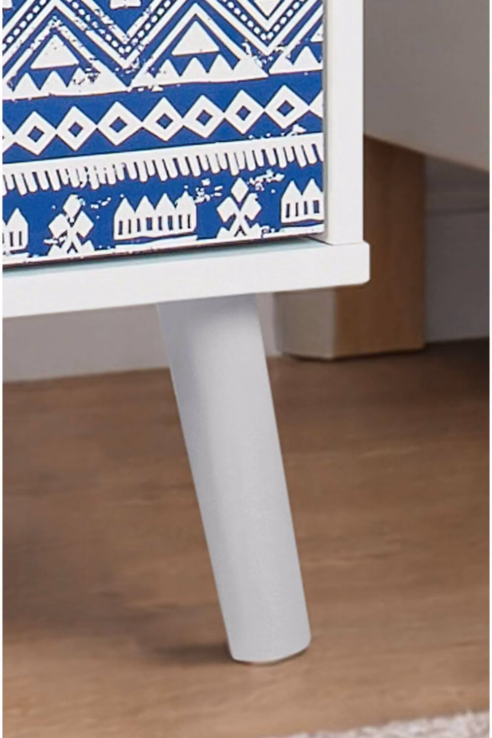 Birlea Santorini 3 Drawer Bedside Cabinet in Shabby Chic Blue and White – 3