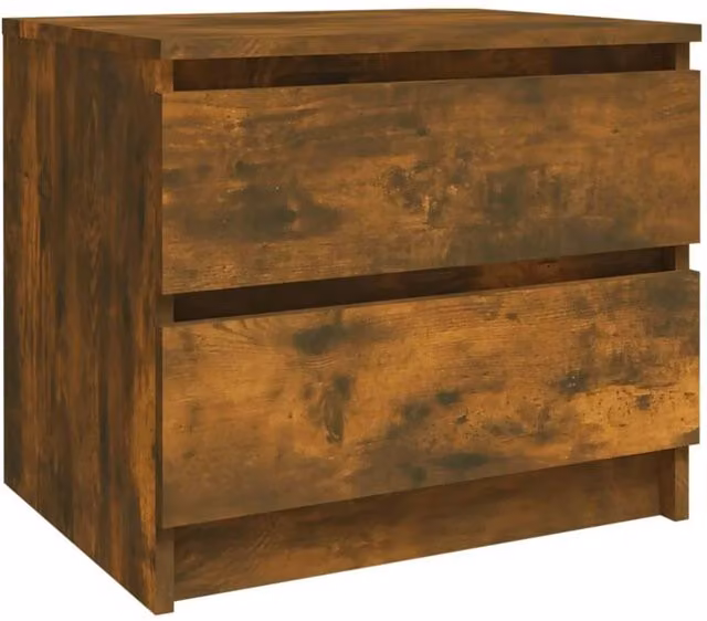 Berkfield Home Spacious Bed Cabinets, 2 Piece Set in Smoked Oak Brown, W/D/H: 50 x 39 x 43.5 cm