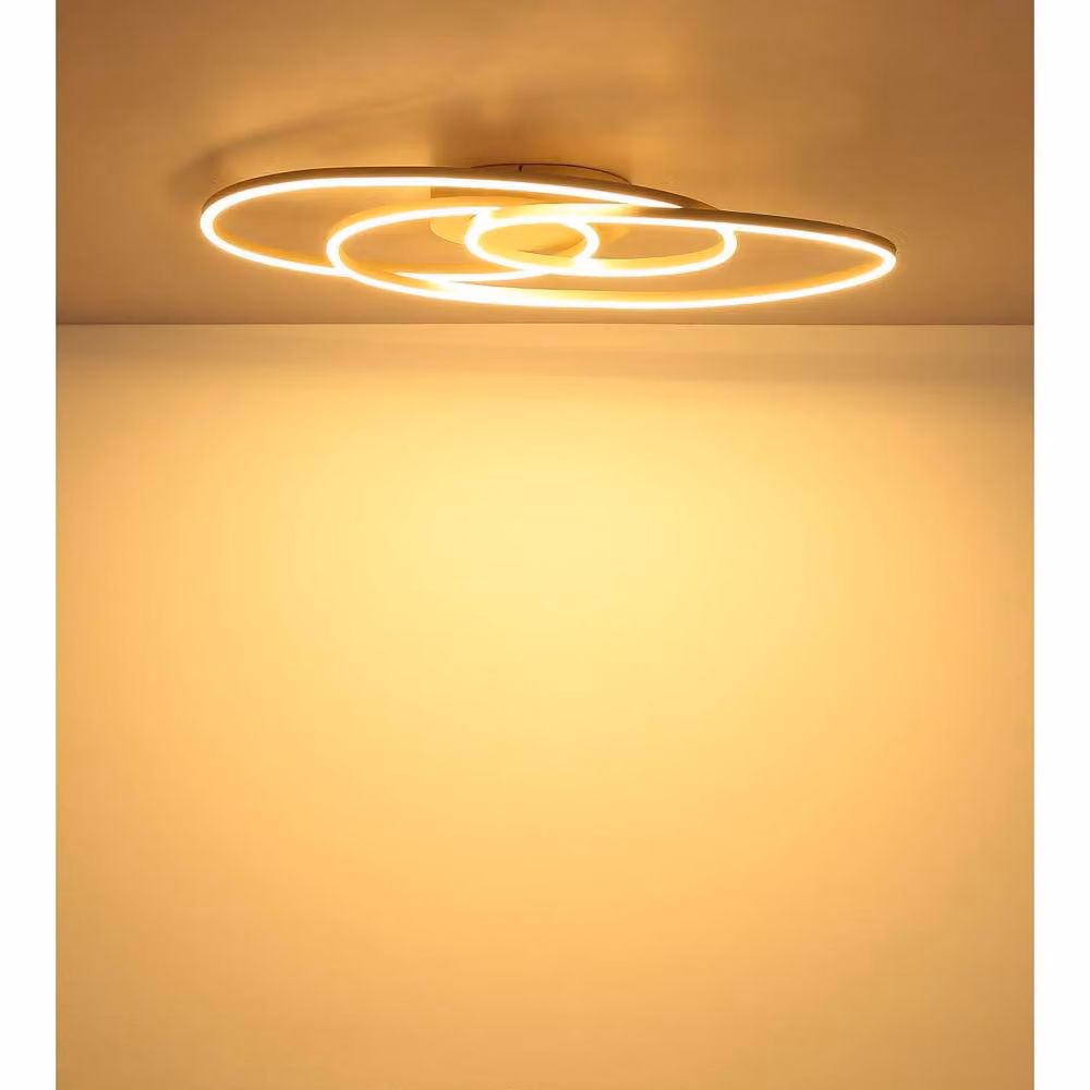 Netlighting Spira Semi Flush Ceiling Light in Matt White with Warm White LED 3000K – 2