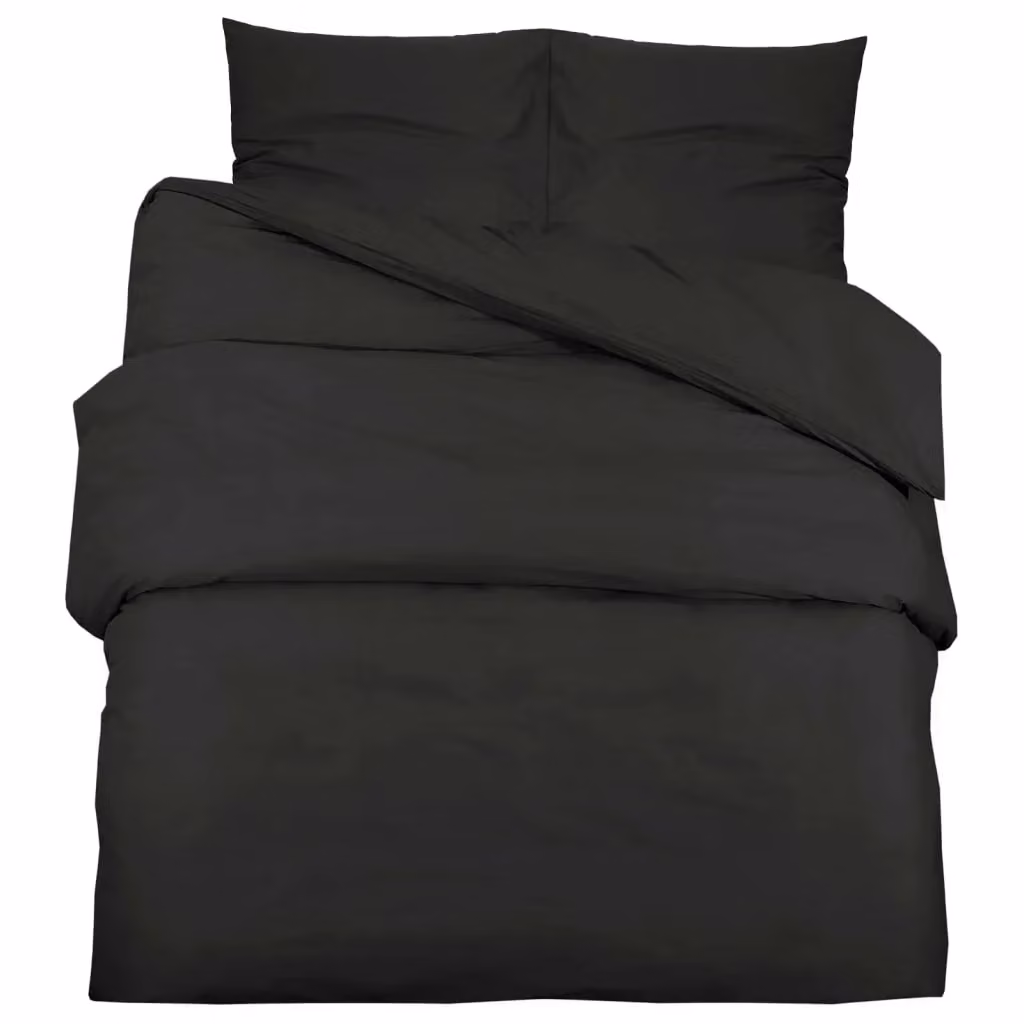 Berkfield Home Black Microfibre Duvet Cover and Pillowcase Set, W/D/H: 200 x 200 cm – 2
