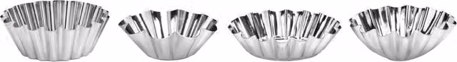 Orsina Diva Silver Steel Round Fluted Muffin Tray Set of Eight