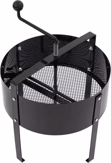 KORVIXA Heavy Duty Steel Rotary Garden Soil Sieve and Compost Sifter, Black, 18L