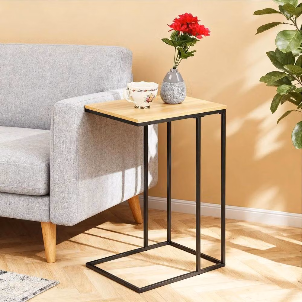 Kelvenix C Shaped Side Table and Sofa End Coffee Table in Brown – 2