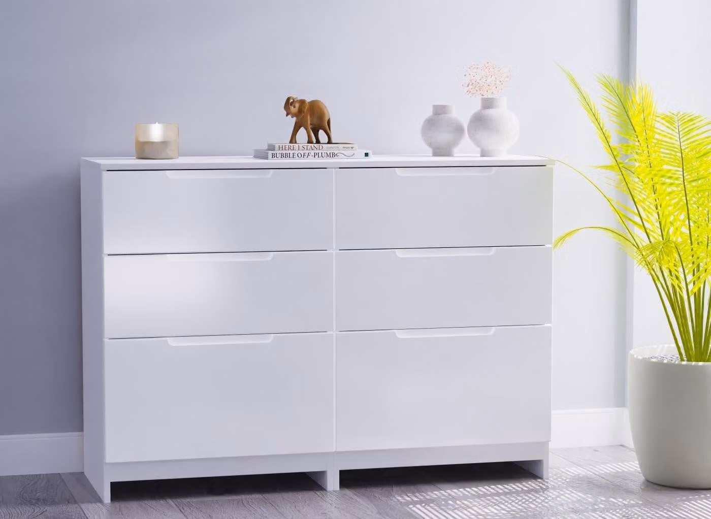 Houston 6-Drawer Chest in White with Soft-Close Drawers