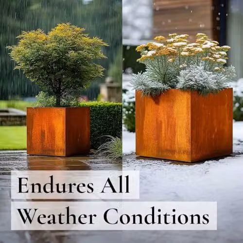 Access Garden Products Brown Steel Planter Tub W/D/H: 40 x 40 x 40 cm – 5