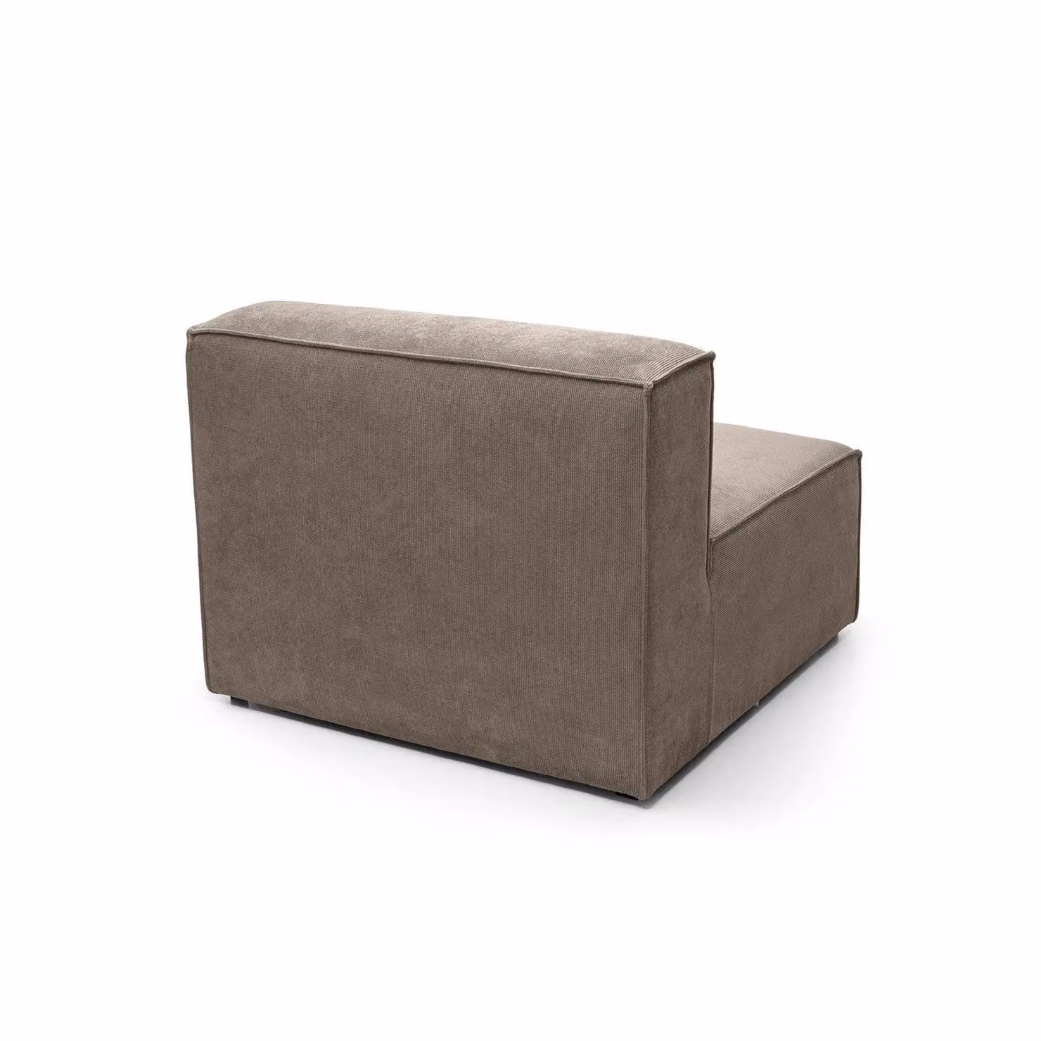Abakus Direct Doris Armless Modular Accent Chair in Grey Cord Chenille, W/D/H: 94 x 94 x 73 cm