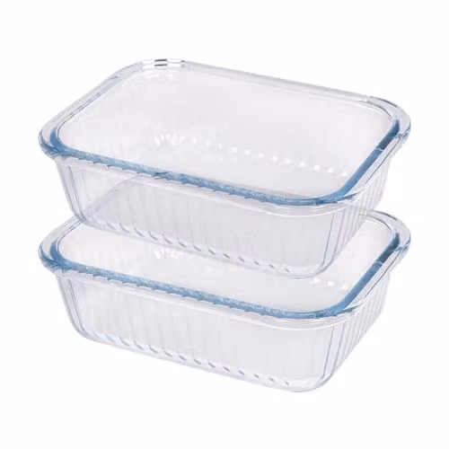 Argon Tableware Optical Rectangular Glass Cake Dish, Transparent, W: 20 cm, D: 15 cm, H: 7 cm – 1
