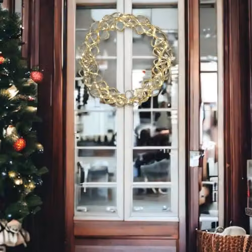 mysmartbuy 140 LED Copper Wreath with Timer in Gold, Diameter: 31 cm – 3