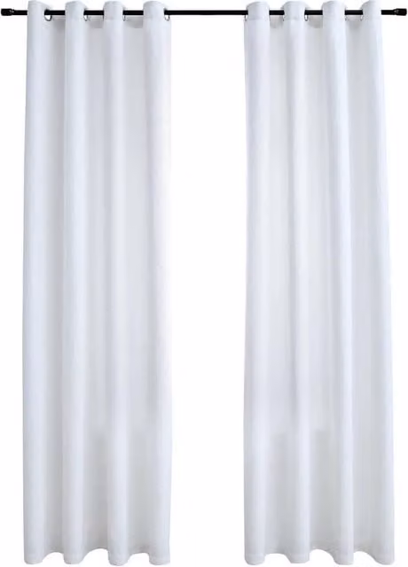 Berkfield Home Blackout Curtains with Eyelets, 2 Pack, White, W: 140 cm, H: 175 cm