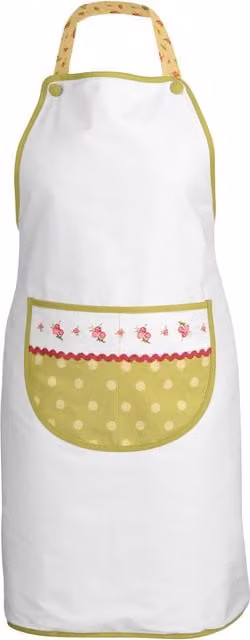Orsina Charming Rose Cottage Floral Kitchen Apron in Red and White