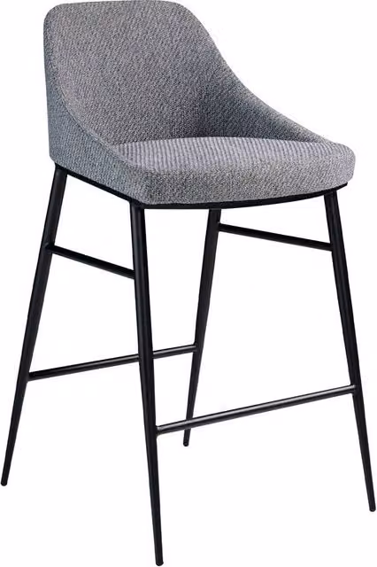 Angel Cerda Grey Fabric Kitchen Stool W: 49 cm, D: 53 cm, H: 90 cm