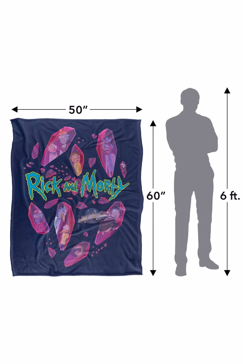 LOGOVISION Rick and Morty Death Crystal Futures Super Soft Fleece Throw Blanket, Multicolour, W: 152 cm, D: 127 cm – 7