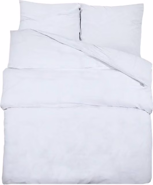Berkfield Home White Cotton Duvet Cover and Pillowcase Set, W/D/H: 140 x 200 cm