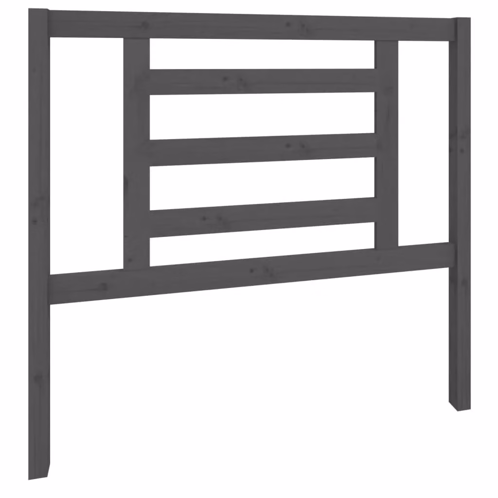 Berkfield Home Grey Rustic Solid Pine Wood Bed Headboard W/D/H: 106 x 4 x 100 cm – 2