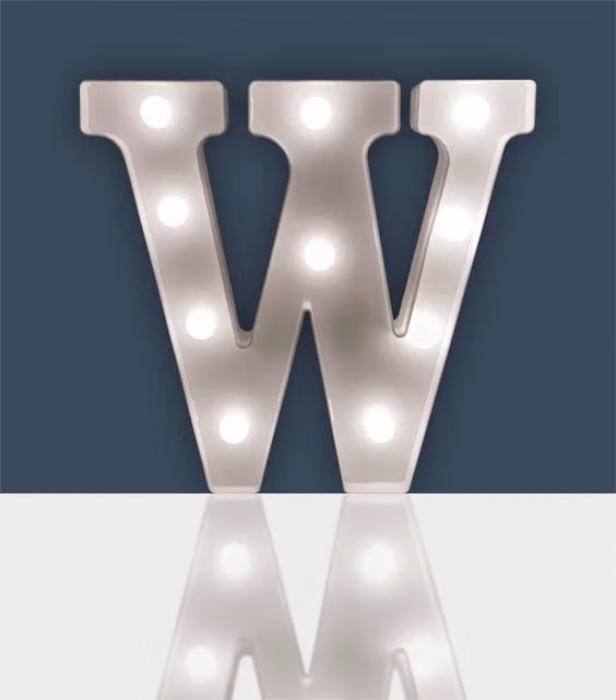 St Helens Battery Operated 3D LED Letter W Light in White