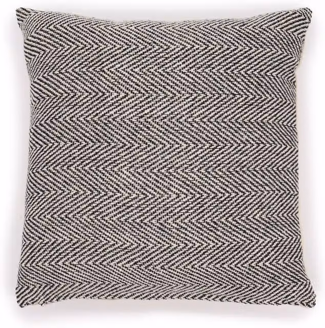 KDMD Classic Square Cotton Cushion Cover in Grey Herringbone, W/D/H: 40 x 40 x 1 cm
